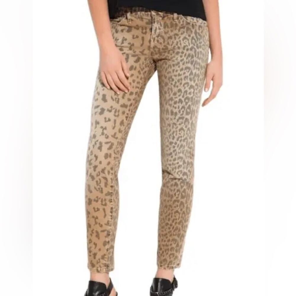 Current/Elliot Stiletto Camel Leopard Jeans 26